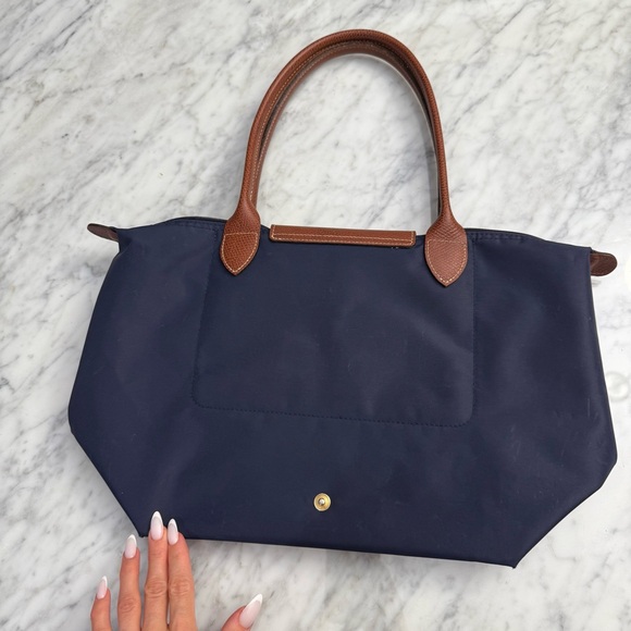 Authentic Blue Longchamp Le Pliage Medium Shoulder Tote - Picture 8 of 10